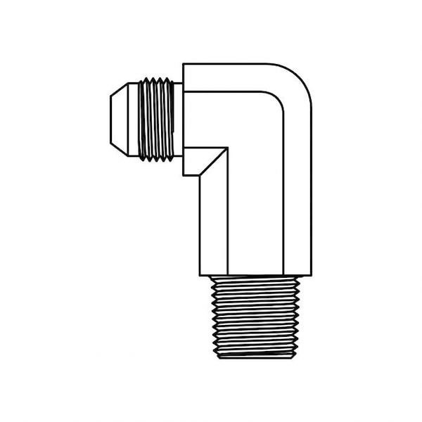 Hydraulic Fitting-Steel06MJ-08MP 90 LONG 2.17